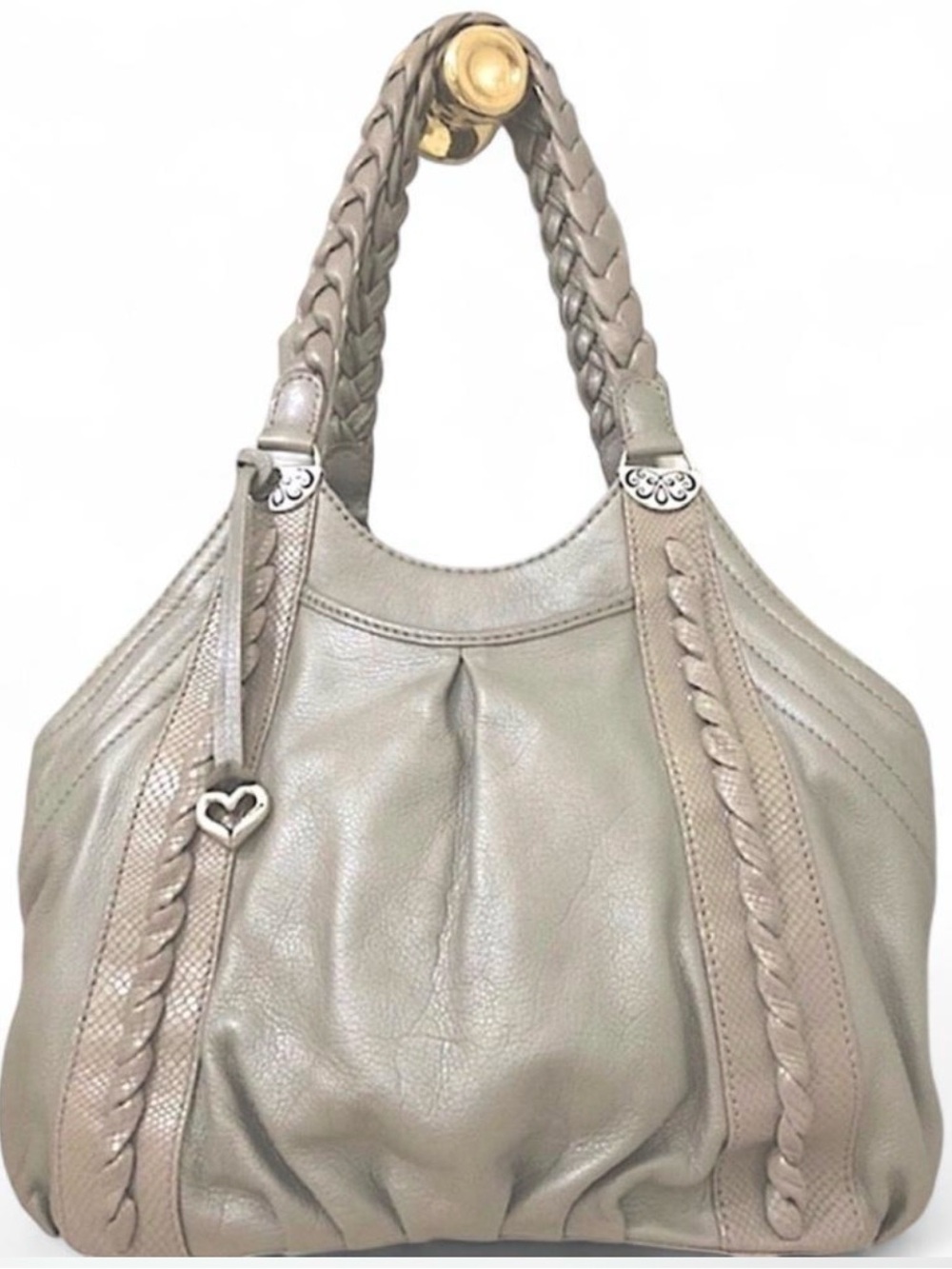 🕊️Brighton Silver Leather Bag